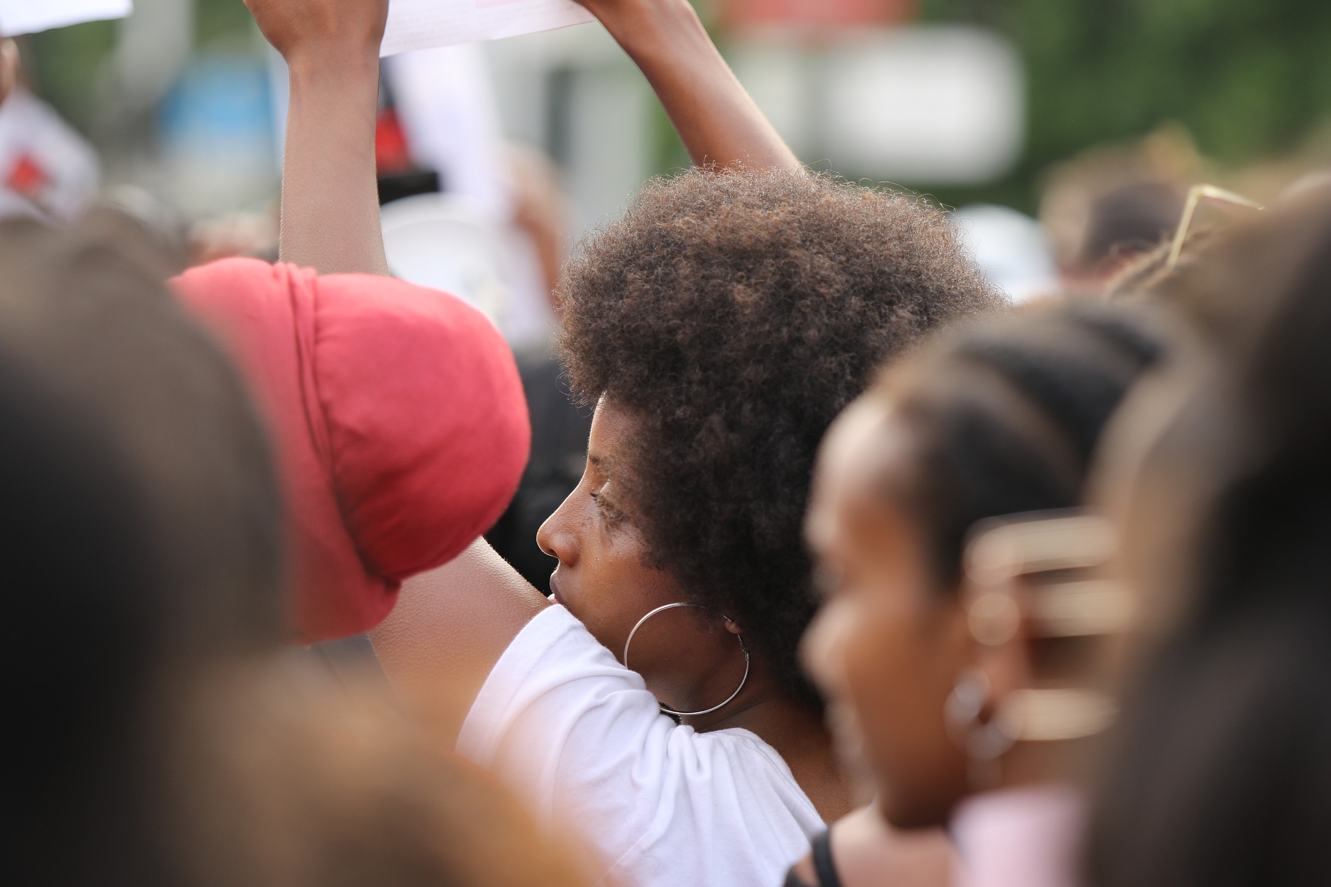 Una manifestacíón a favor de #blacklivesmatters