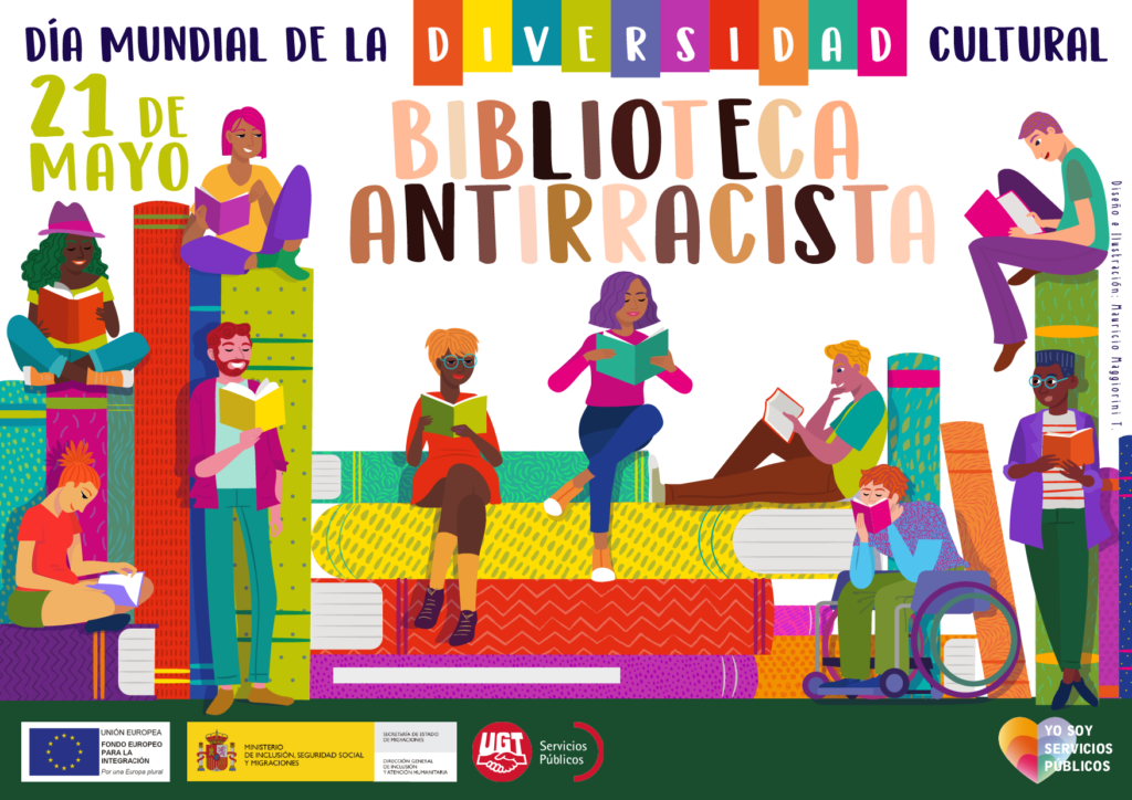 Cartel de la campaña Bibliotecas Antirracistas